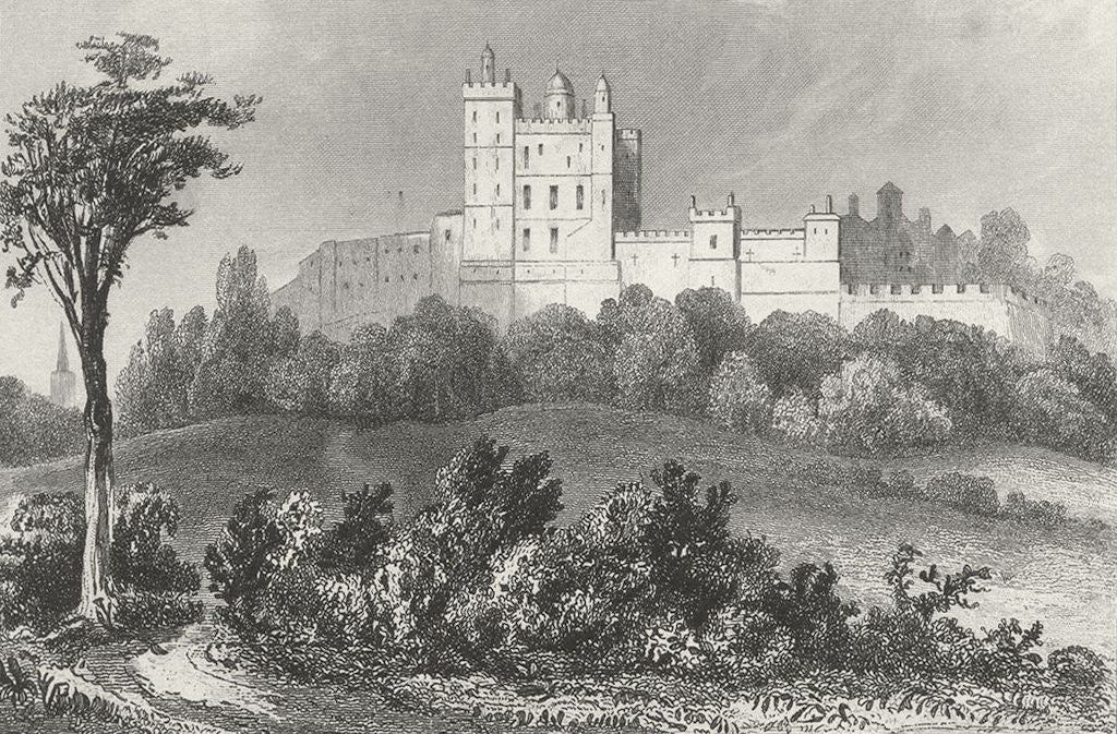 DERBYS. Bolsover Castle, Derbyshire. DUGDALE c1840 old antique print picture